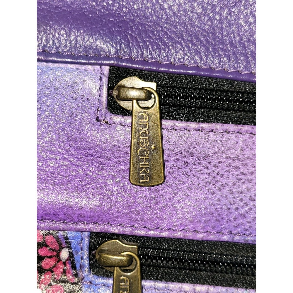 Anuschka Leather Hand Painted Cross Body Adjustable Style Strap Purse/ Bag - Picture 8 of 16